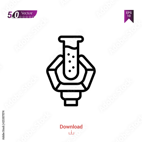 Outline science icon isolated on white background. Line pictogram. Graphic design, mobile application, artificial intelligence icons, user interface. Editable stroke. EPS10 format vector illustration