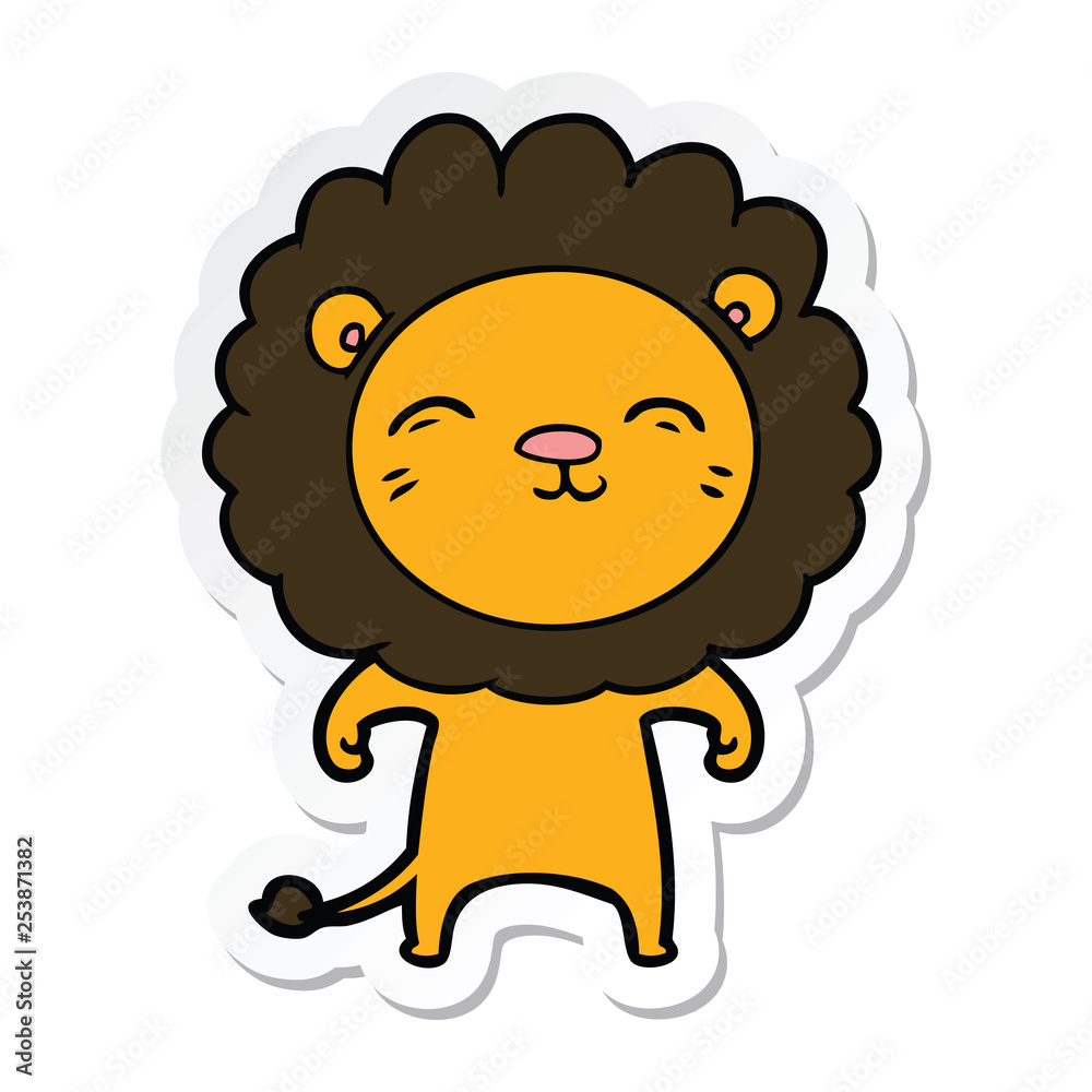 sticker of a cartoon lion sticker of a cartoon lion
