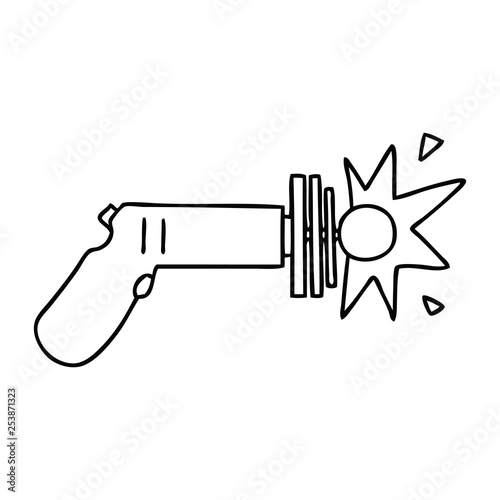 quirky line drawing cartoon laser gun