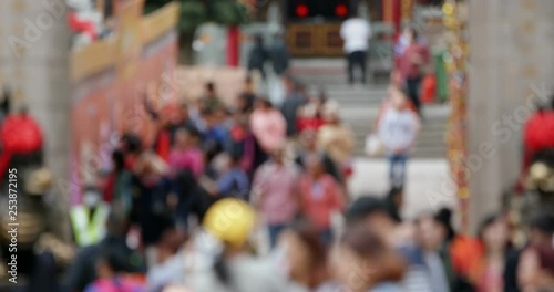 Wallpaper Mural Bokeh of people visit chinese temple Torontodigital.ca
