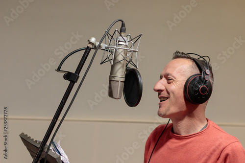 man in recording studio