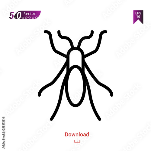 Outline bedbug  icon isolated on white background. insect icons. Graphic design, mobile application, logo, user interface. Editable stroke. EPS10 format vector illustration