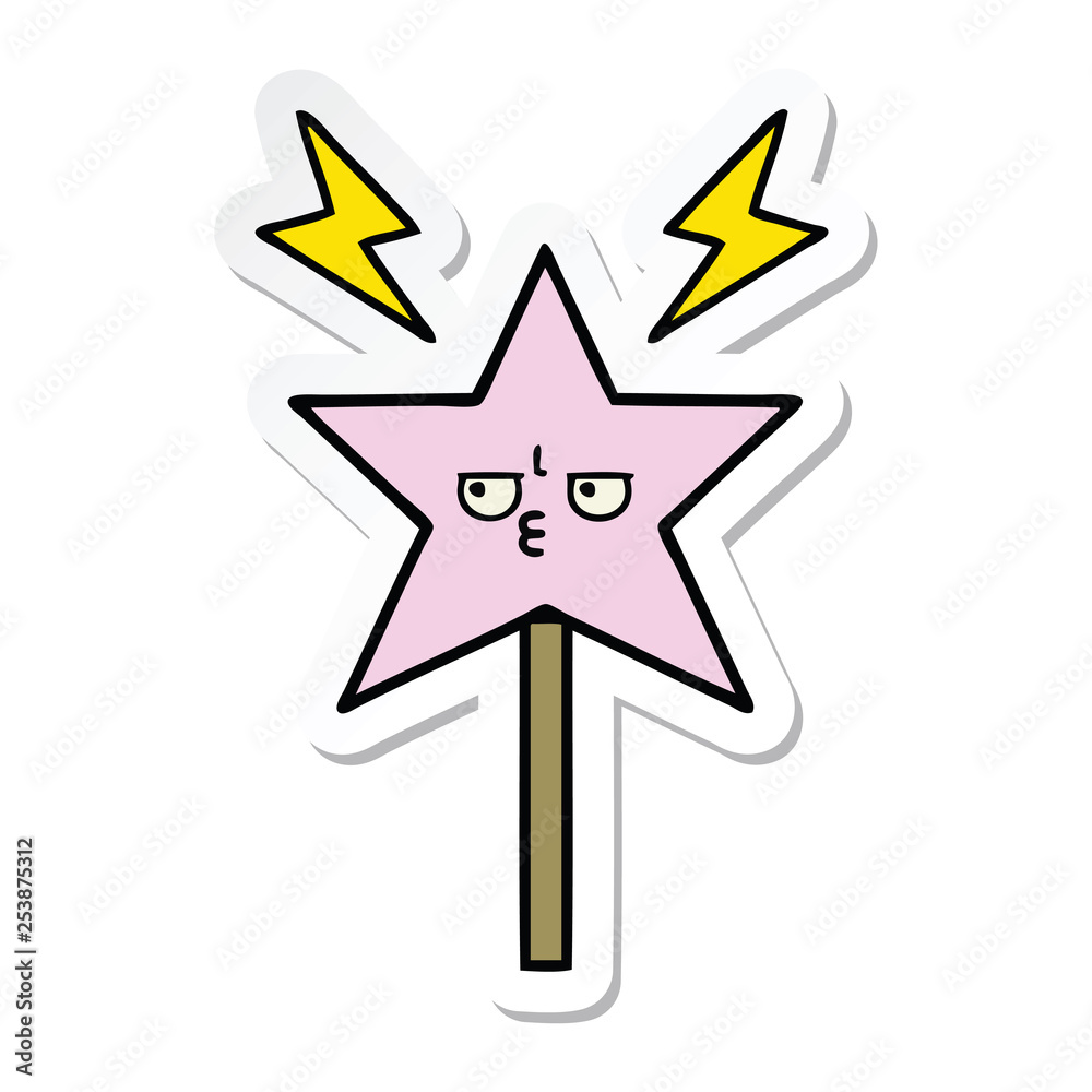sticker of a cute cartoon magic wand sticker of a cute cartoon magic wand