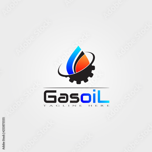 Gas and oil icon template, creative vector logo design, illustration element.