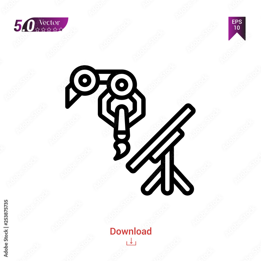 Outline machine icon isolated on white background. Line pictogram. Graphic design, mobile application, artificial intelligence icons, user interface. Editable stroke. EPS10 format vector illustration Outline machine icon isolated on white background. Line pictogram. Graphic design, mobile application, artificial intelligence icons, user interface. Editable stroke. EPS10 format vector illustration