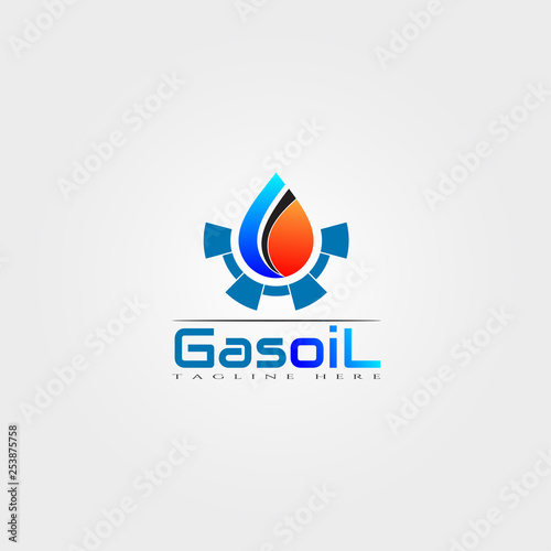 Gas and oil icon template, creative vector logo design, illustration element.