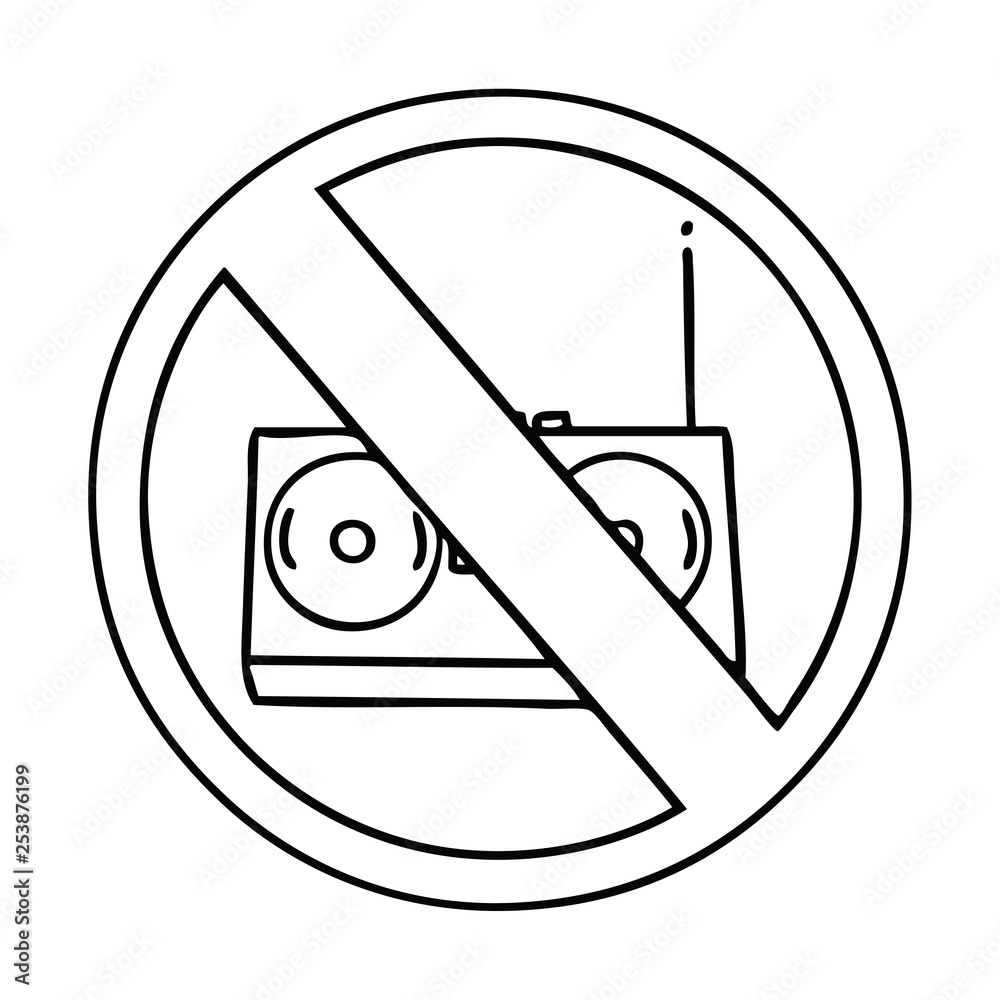 line drawing cartoon no radio allowed line drawing cartoon no radio allowed