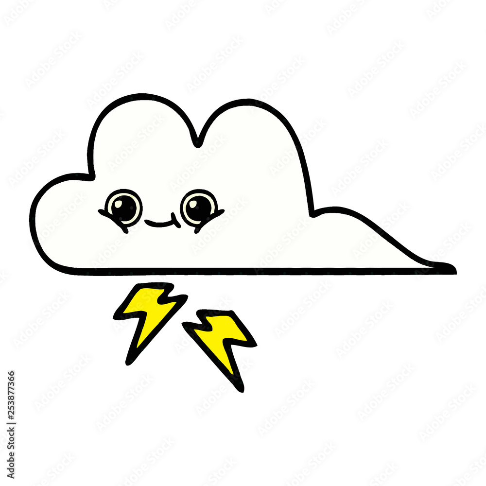 comic book style cartoon storm cloud