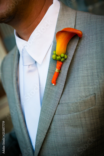 groom boutonniere at wedding