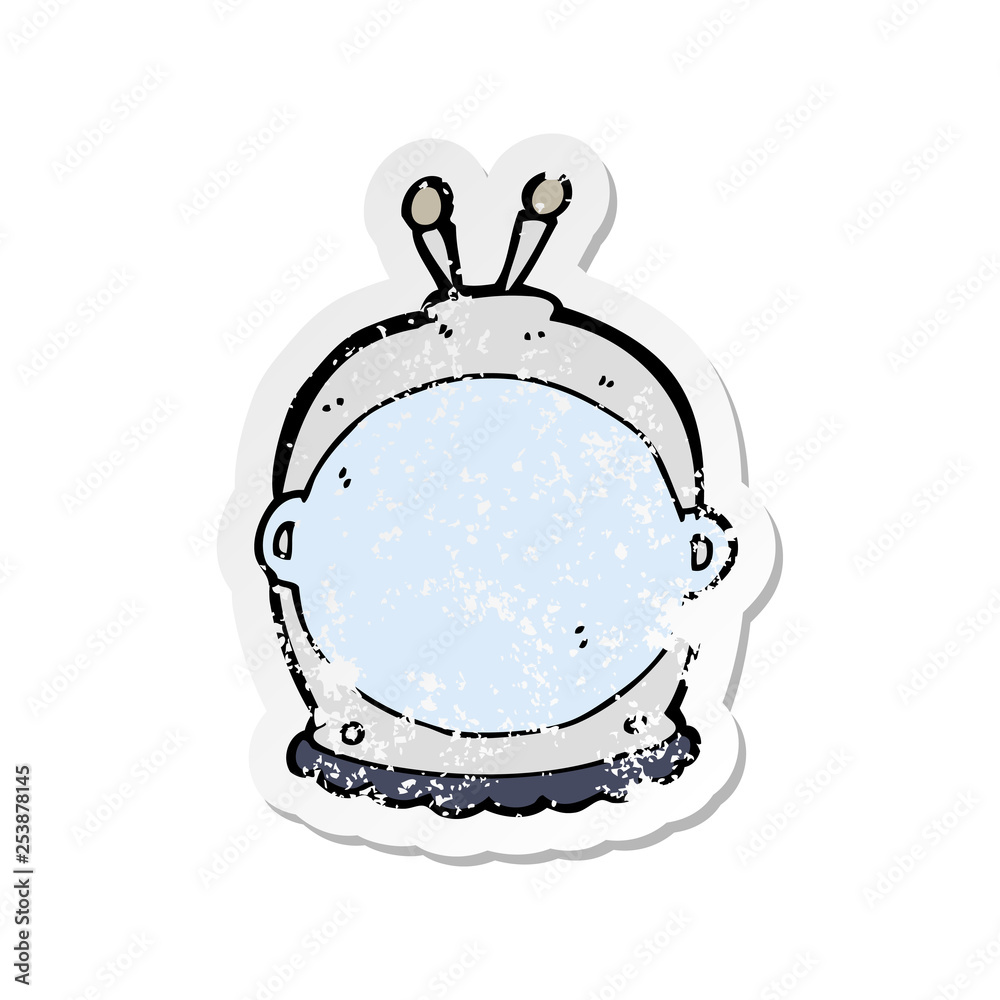 Fototapeta premium retro distressed sticker of a cartoon space helmet
