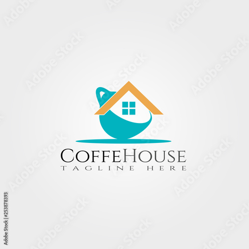 House icon template, home creative vector logo design, coffee house, building and construction, illustration element
