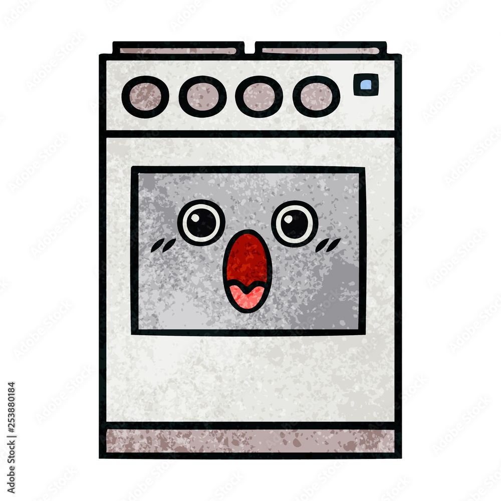 retro grunge texture cartoon kitchen oven retro grunge texture cartoon kitchen oven