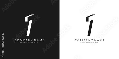 1 logo letter design 