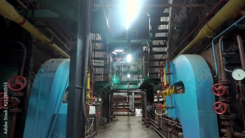 Large industrial boiler room