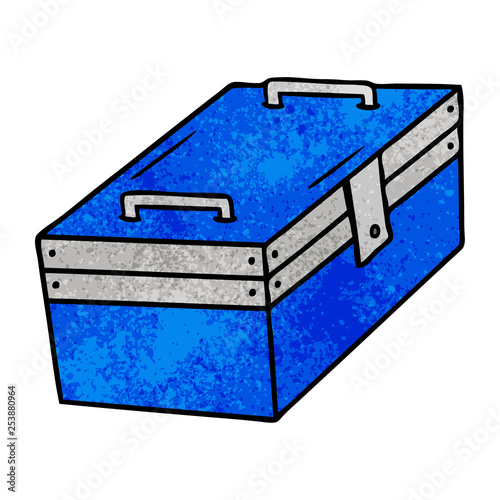 textured cartoon doodle of a metal tool box