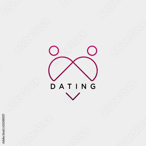 dating love line logo template vector illustration icon element isolated