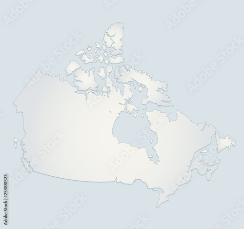 Canada map blue white paper 3D blank