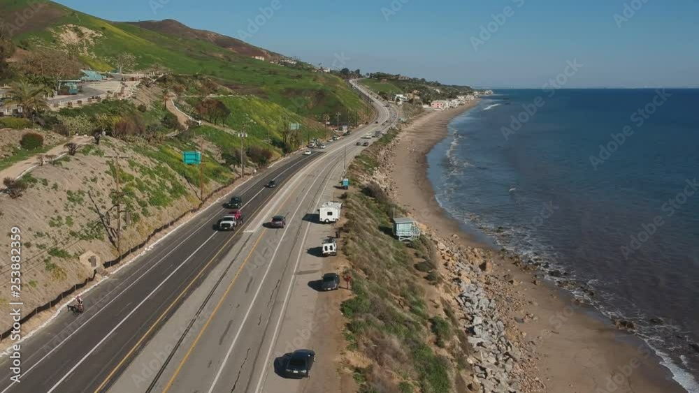 Afternoon drone view from the main road and coast of Malibu, California. ( DJi Spark Drone footage I 30 fps ) Afternoon drone view from the main road and coast of Malibu, California. ( DJi Spark Drone footage I 30 fps )