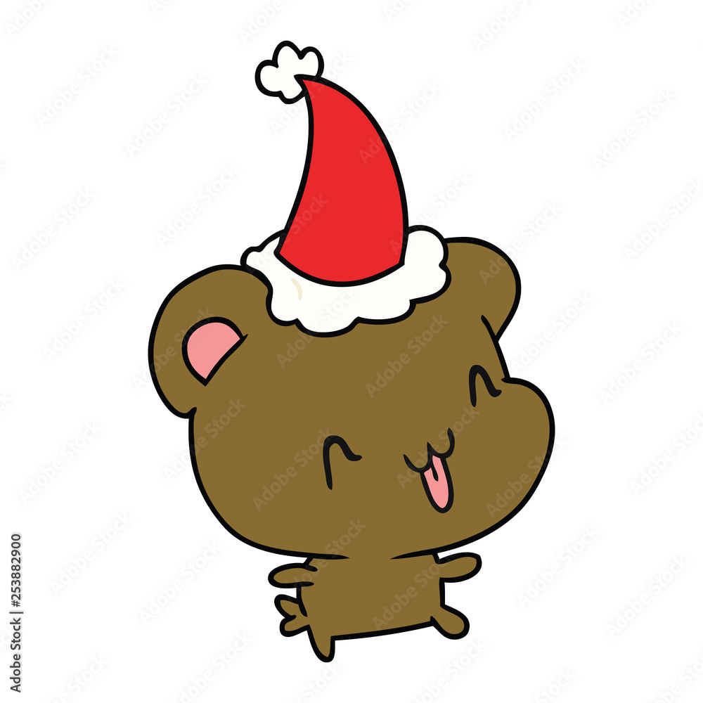 christmas cartoon of kawaii bear
