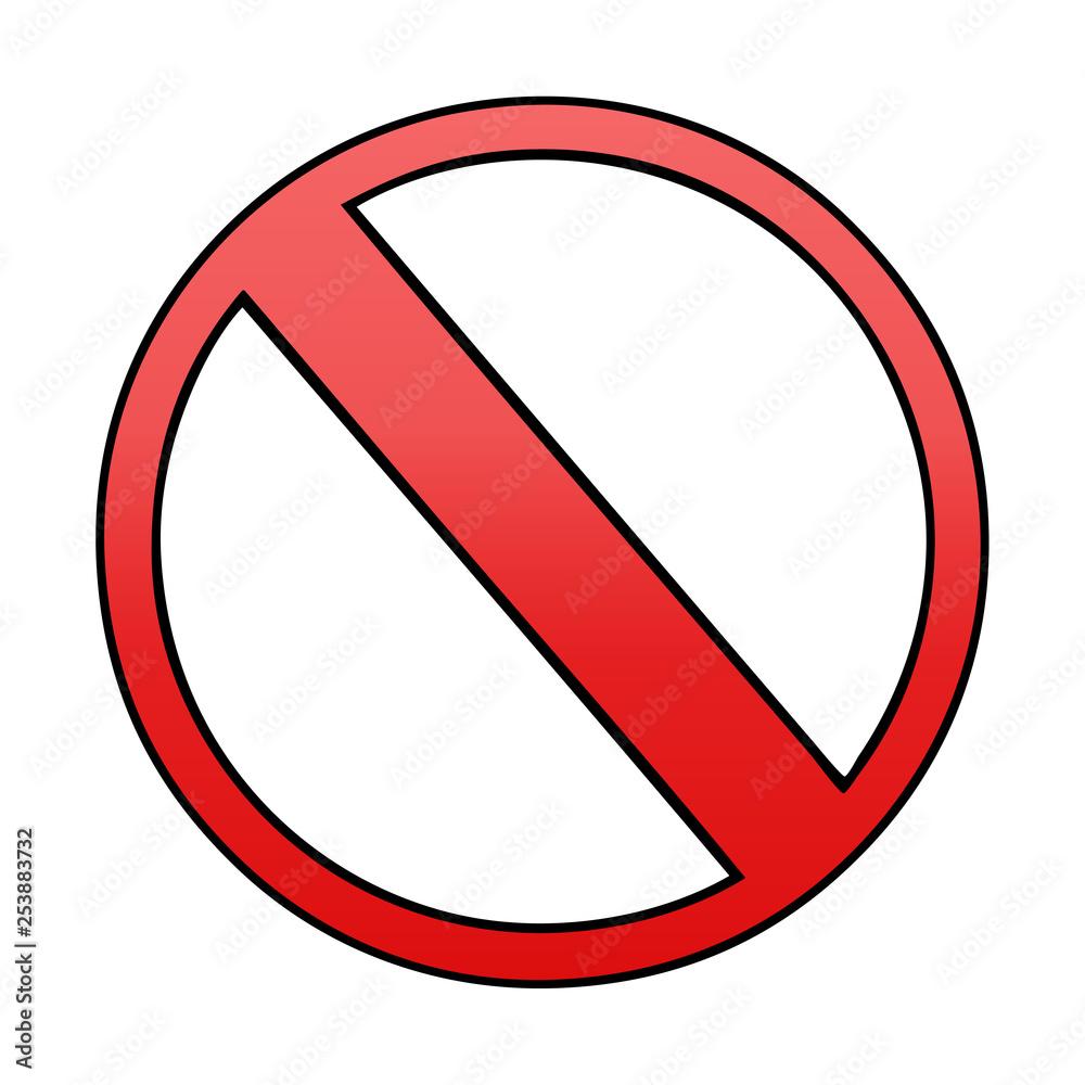 gradient shaded cartoon not allowed sign gradient shaded cartoon not allowed sign