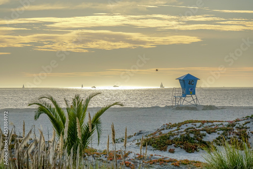 Lifeguard Hut in San Diego s Sunset  California