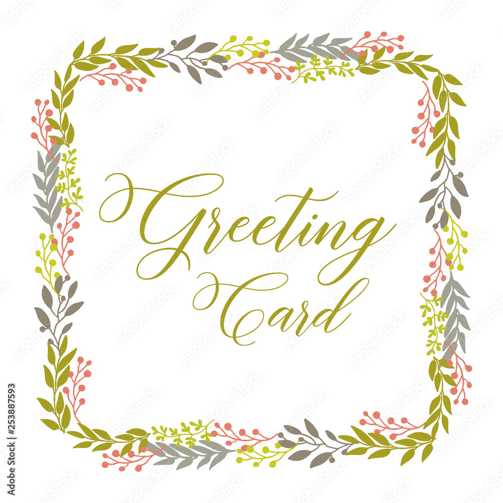 Vector illustration colorful leaf flower frame for greeting card invitation