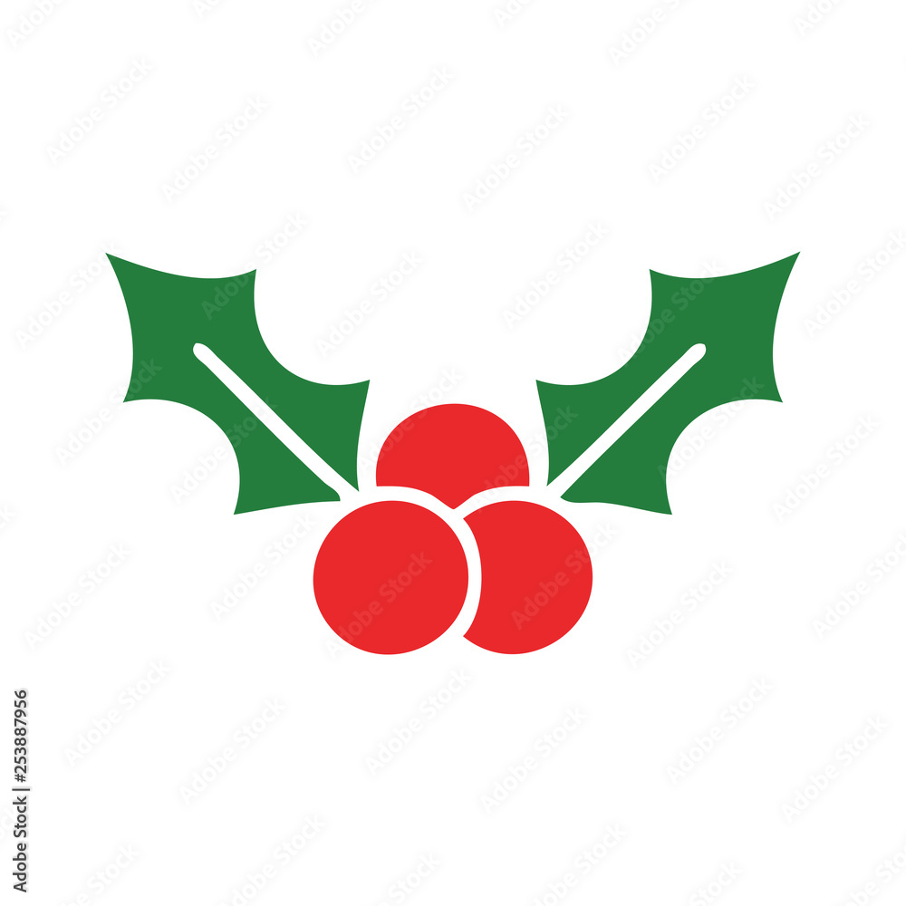 flat color retro cartoon christmas holly flat color retro cartoon christmas holly