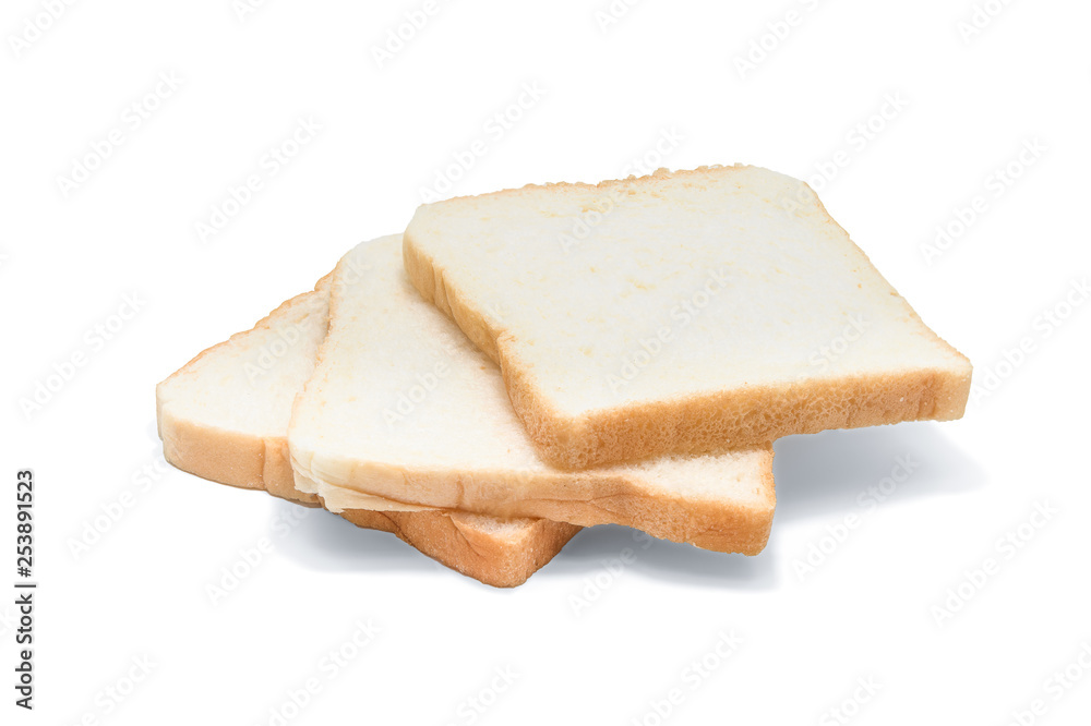 sliced bread isolated on white background