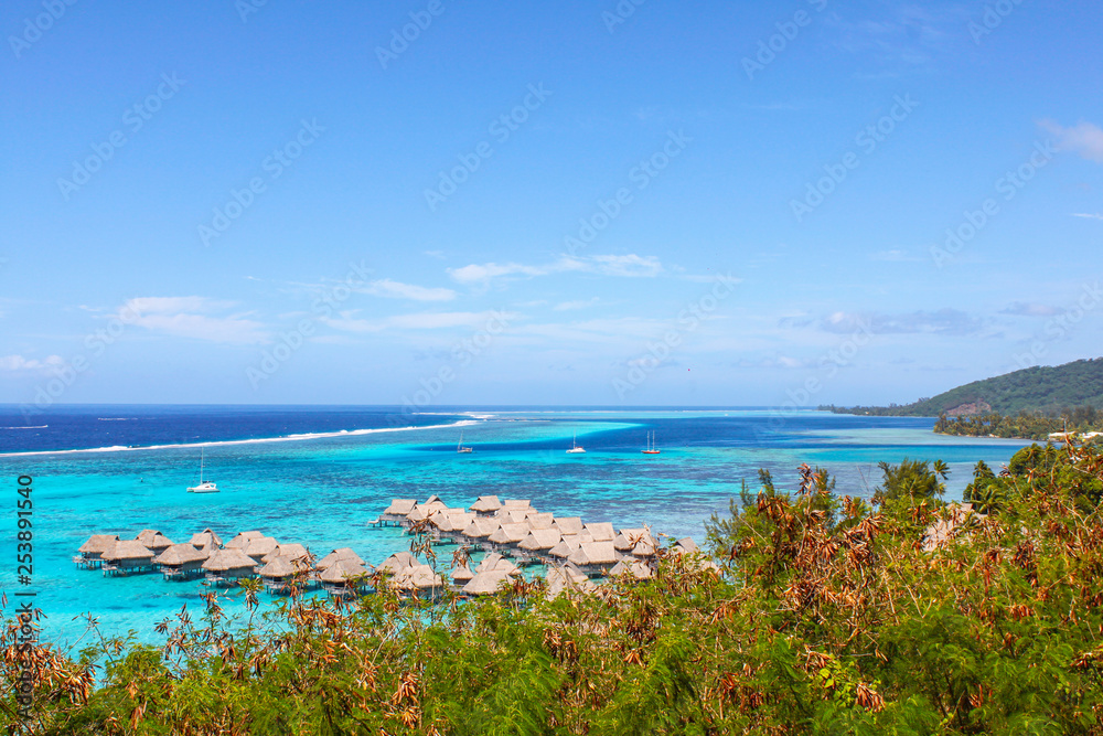 view of tropical island in the sea