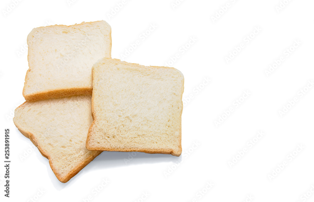 sliced bread isolated on white background