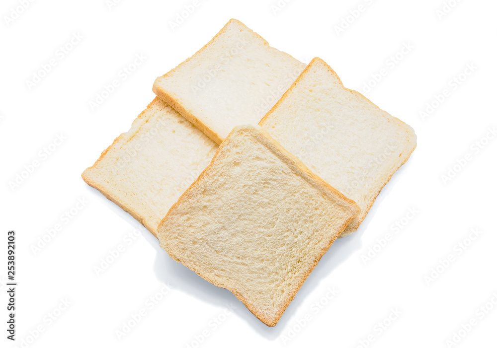 sliced bread isolated on white background