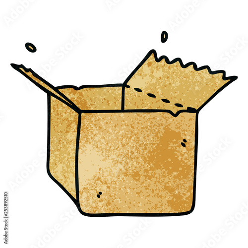 quirky hand drawn cartoon open box
