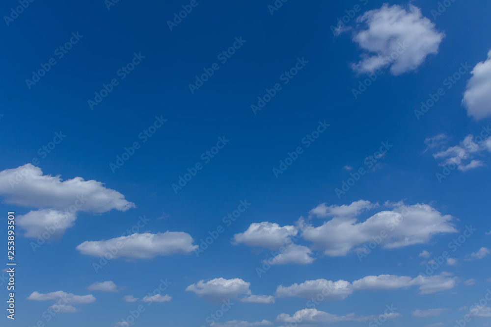 The blue sky and white clouds indicate pure and freshing The blue sky and white clouds indicate pure and freshing
