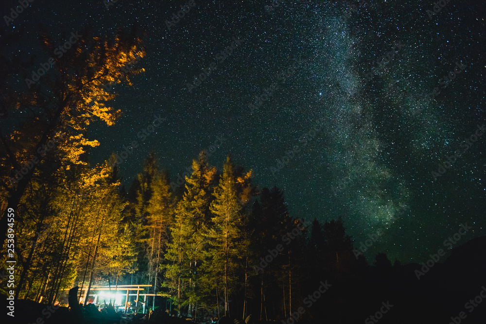 Starry Night Landscape on Kootenay Lake