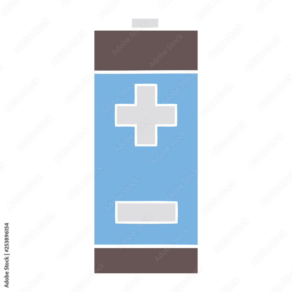 Fototapeta premium flat color retro cartoon electrical battery