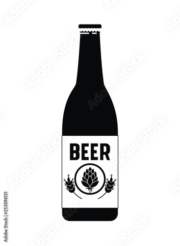 bottle of beer isolated icon