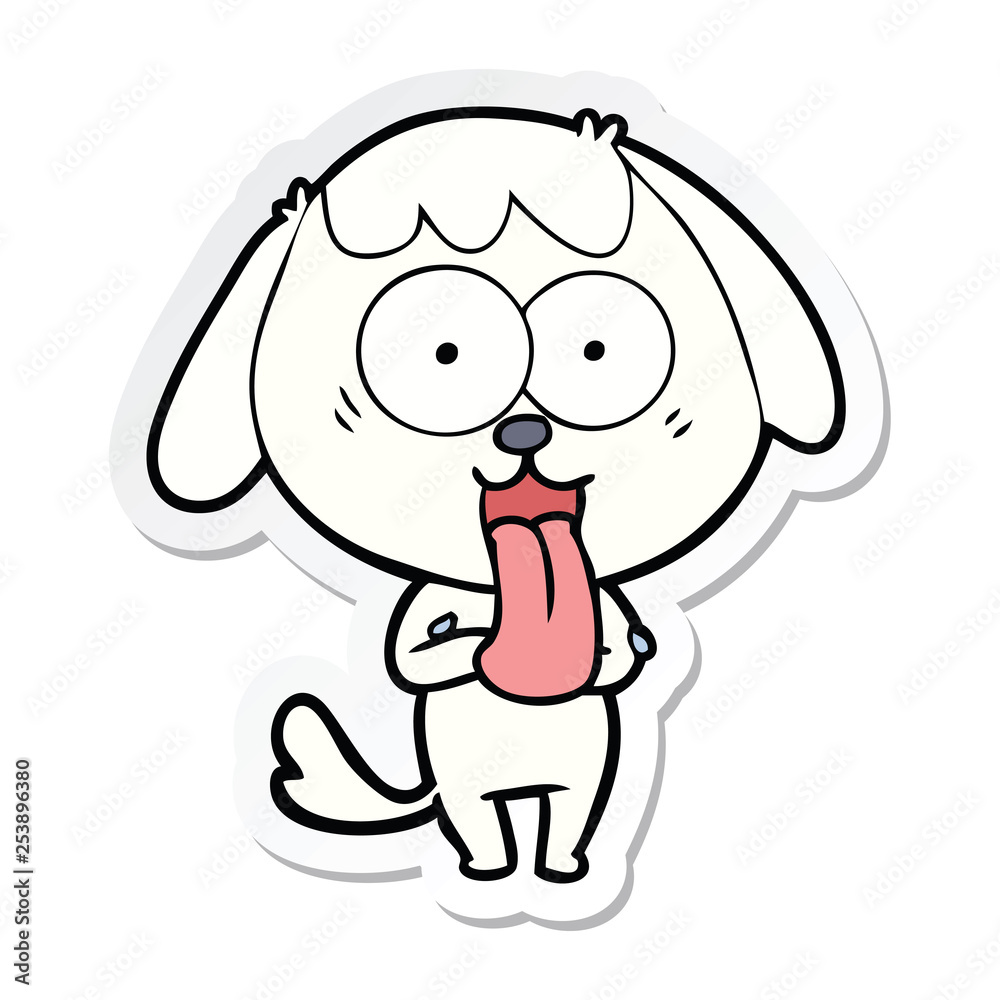 sticker of a cute cartoon dog sticker of a cute cartoon dog