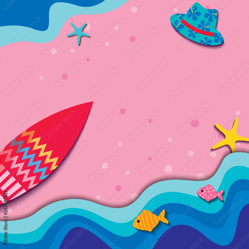 Obraz premium Summer pink beach 