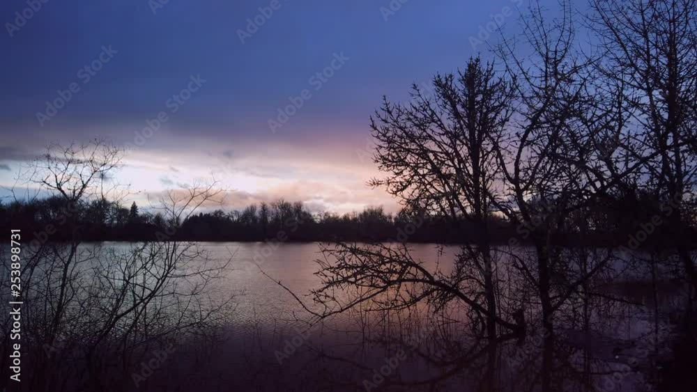Sunset over a lake in the Northwest. Sunset over a lake in the Northwest.