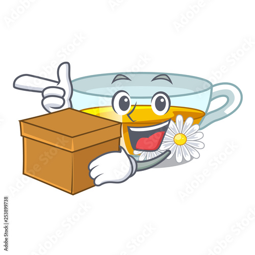 With box chamomile tea in the character bottles