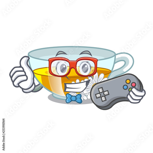 Gamer chamomile tea in the cartoon shape