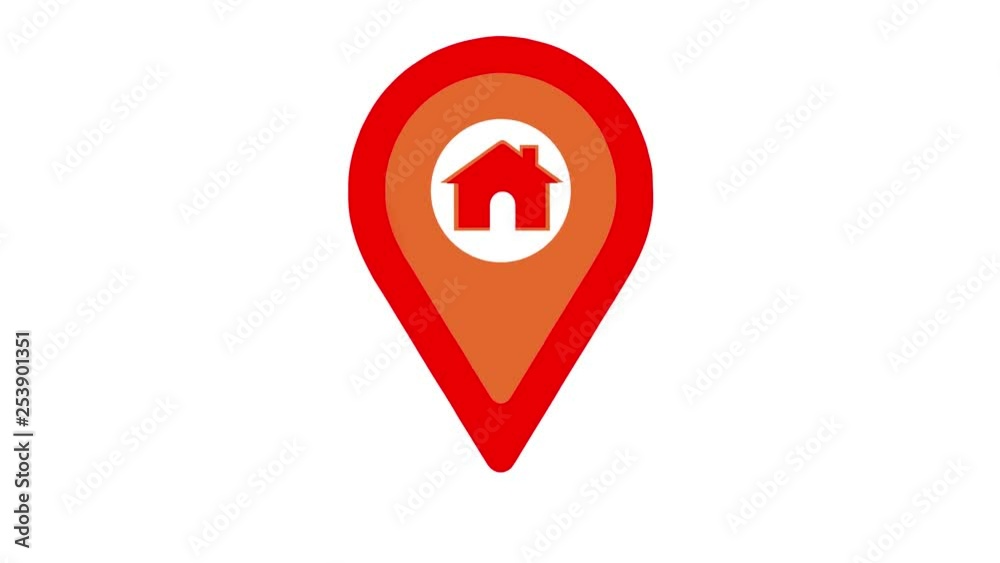 House location marker. Location icon animation, 4K House location marker. Location icon animation, 4K