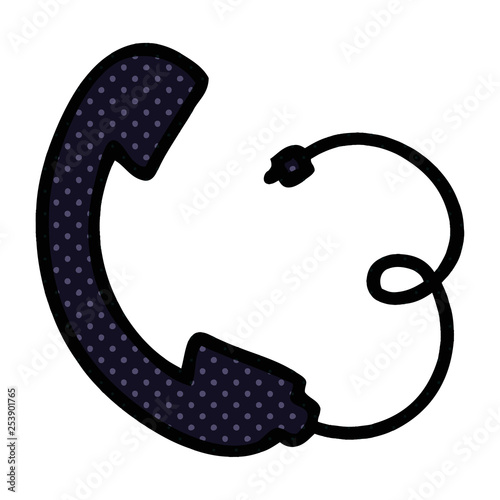comic book style cartoon telephone handset