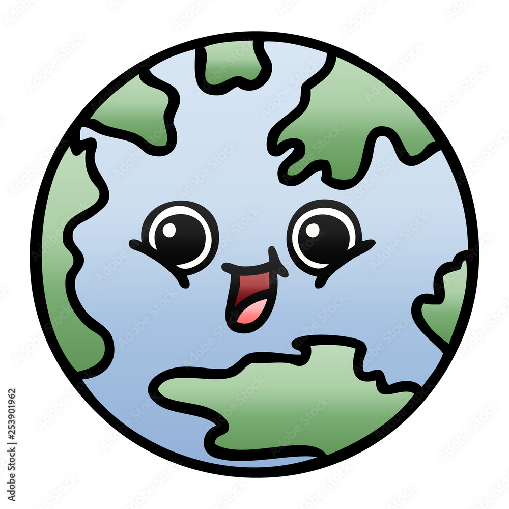 gradient shaded cartoon planet earth gradient shaded cartoon planet earth