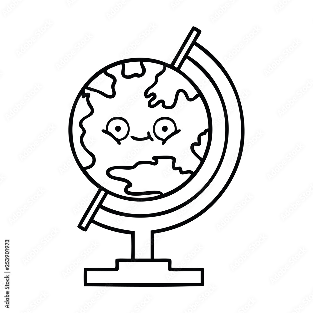line drawing cartoon globe of the world line drawing cartoon globe of the world
