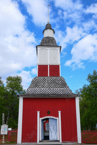 Jukkasjarvi, Sweden A small Swedish church in the township of Jukkasjärvi. photo