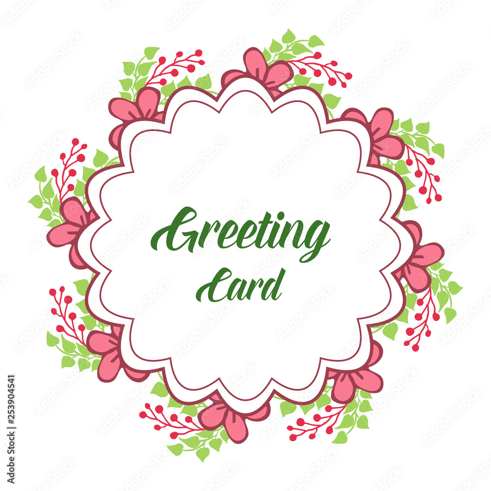 Vector illustration decoration pink floral frame for invitation of greeting card