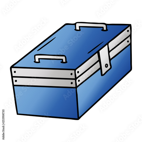 gradient cartoon doodle of a metal tool box