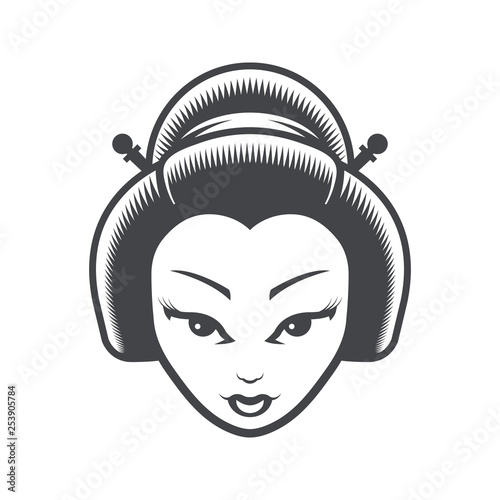 Geisha Japanese Girl Head Icon