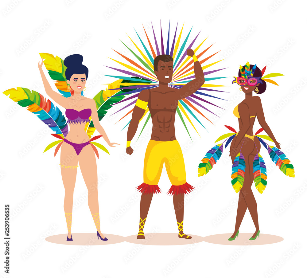 brazilian dancers group characters
